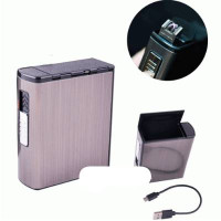 Портсигар с электро-импульсной USB-зажигалкой на 20 сигарет